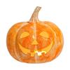 Halloween Resin Pumpkin Lantern with LED Light Fall Decorations Set for Outdoor Porch Yard Garden Holiday Scene Arrangement Orange Festival Gift