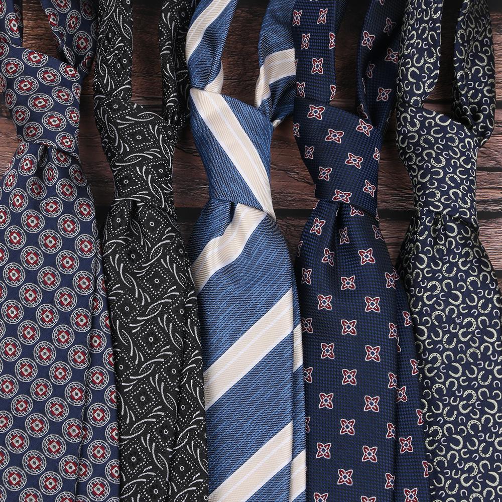 Retro Hand Tie Male British 8Cm Dress Business Professional Casual Blue Pattern Wedding Groom Senior Sense