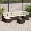 7-Piece Garden Sofa Set with Grey Poly Rattan Cushions, 2-Seater Garden Sofa with Storage & 3354467