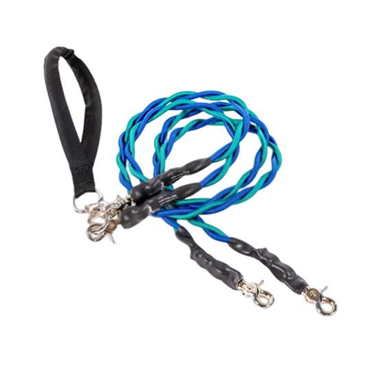 Double Bungee Dog Leash No-Tangle 360-degree Swivel Dual Dog Leash Dog Walking Training Lead Splitter for Medium Large Breeds