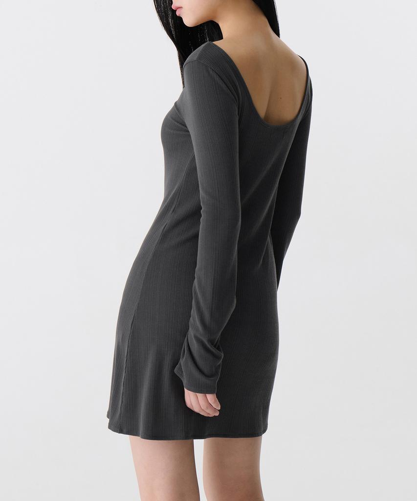 Musinsa Standard Woman Women'S Open Back Jersey Mini Dress [Gunmetal]