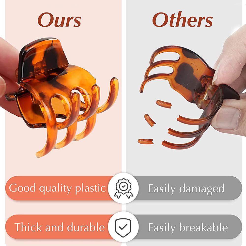 10 шт. Зажимы-крабы для волос для женщин 1,0 1,5 см Маленькие Черные Коричневые Прозрачные Пластиковые Мини-заколки Шпильки Аксессуары для укладки волос