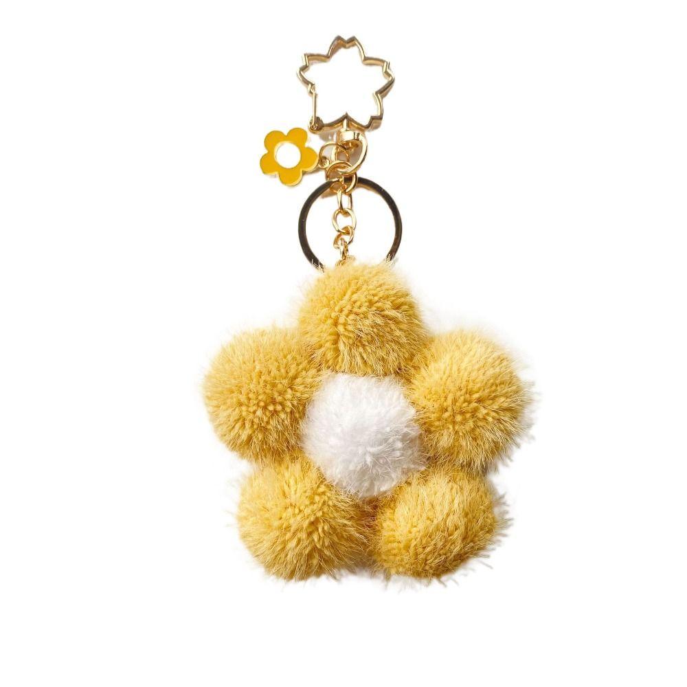 Chain Plushball Bag Pendant Backpack Charms Cartoon Plush Pendant Stuff Plush Toy Flower Keychain