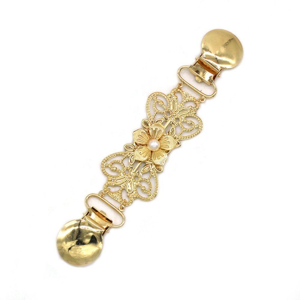 2pcs Flower Shawl Brooch Pearl Duck Clip Clasps Trendy Sweater Blouse Pin Four Seasons