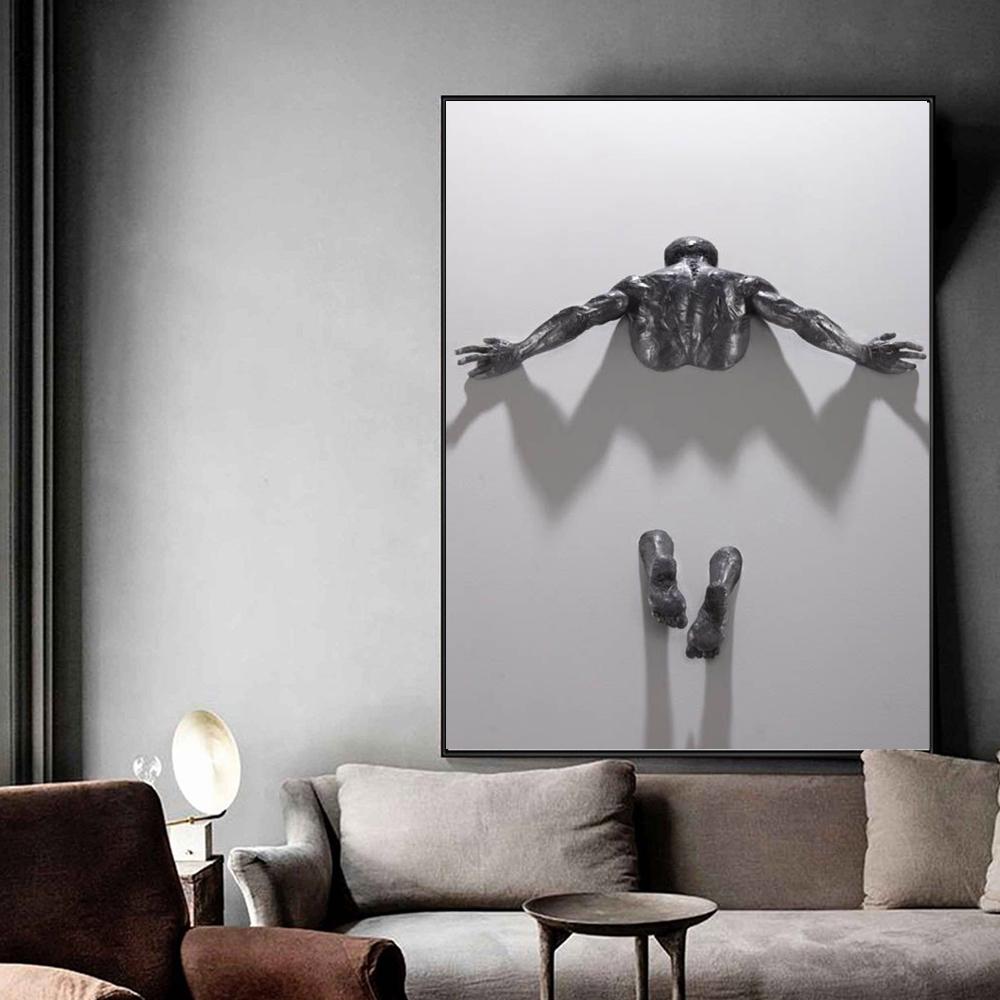 3D Скульптура Искусство Стена Холст Картины Классические Плакаты Печать Гостиная Спальня Фигура Росписи Искусства Эстетические Картины Современная Абстрактная Фигура Домашний Декор