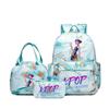 K-Pop Anime Girl Group Themed Backpack Set With Lunch Bag Pencil Case School Kids Oxford Fabric Lightweight Ergonomic Design