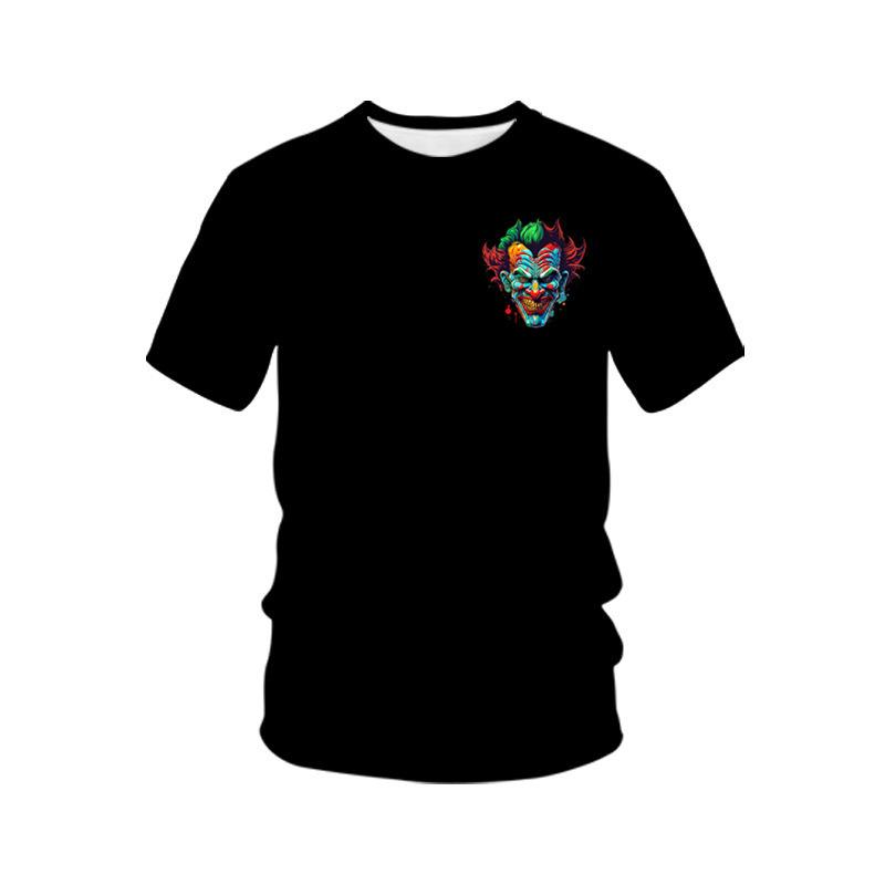 2024 новая модель, Amazon внешняя торговля 3D цифровая печать клоун футболка персонаж, европейские и американские модные мужские футболки оптом