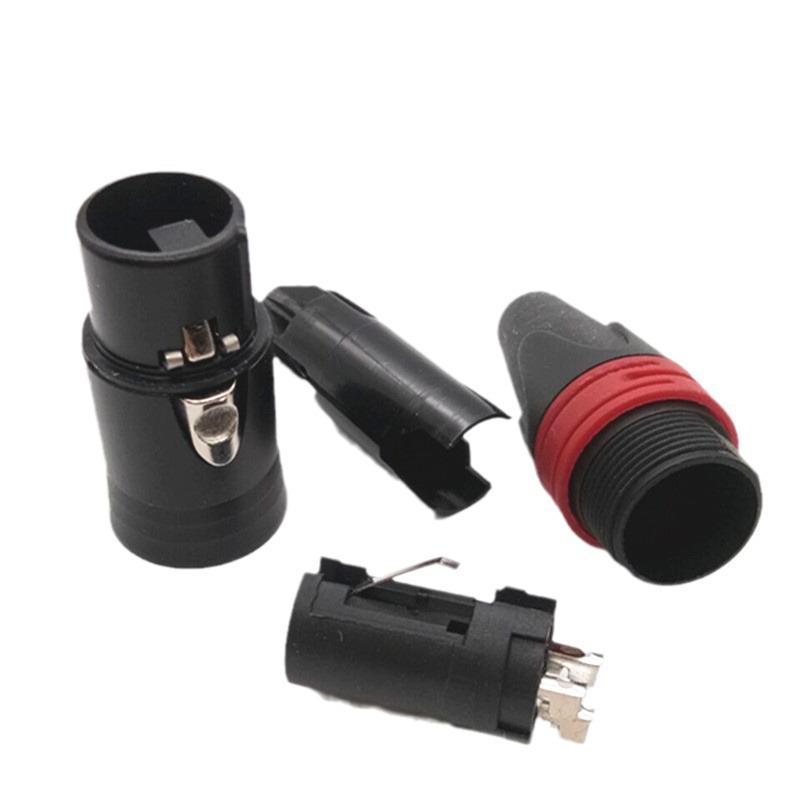 3-контактный XLR-разъем для микрофона, с черным никелированным покрытием (Мужской женский)