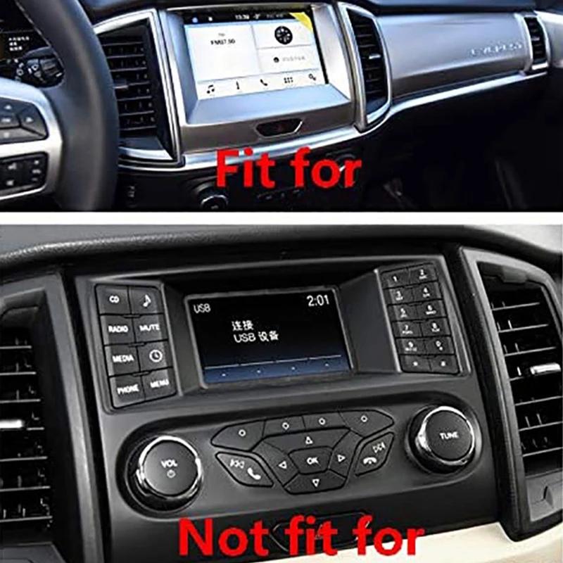 Углеродное волокно в стиле автомобиля, центральная навигационная рамка, накладка, наклейка для Ford Ranger Everest Endeavour 2015-авто