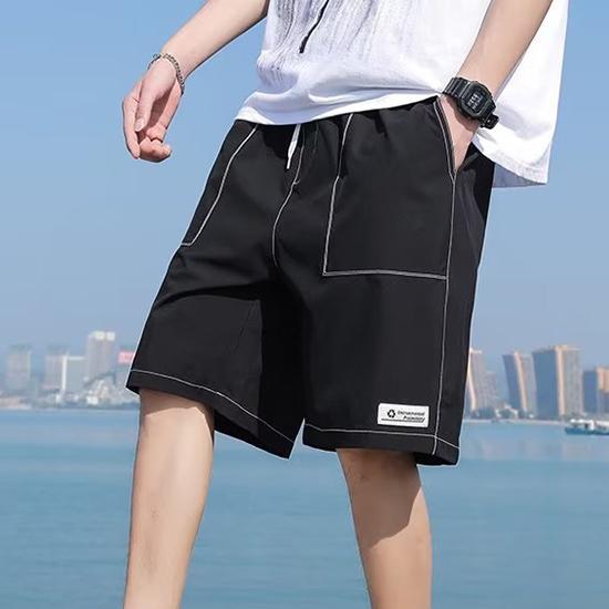 Летние модные капри, свободные шелковые винтажные модные повседневные молодежные верхняя одежда, шорты, модные мужские