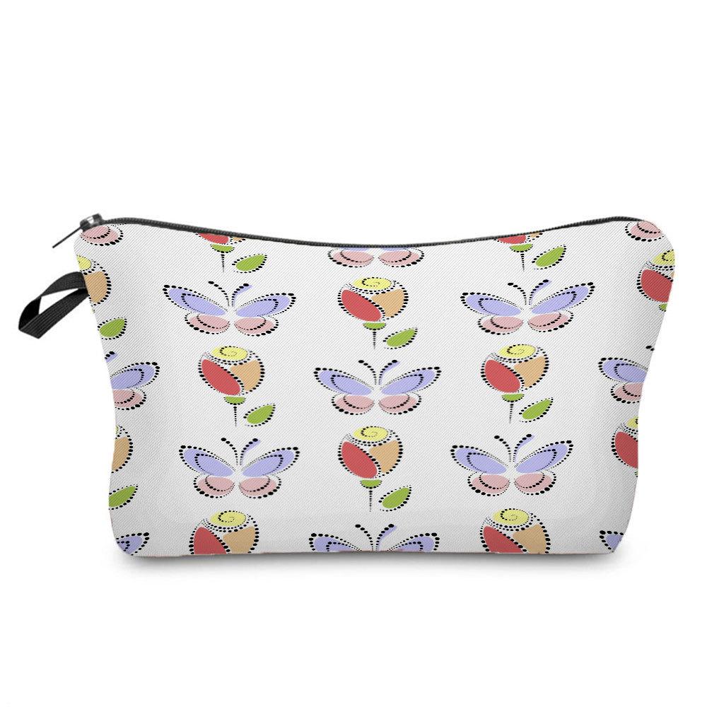 Women Butterfly Print Cosmetic Bag Toiletries Organize Travel Storage Case 6706