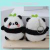 Charming Fluffy Panda Keyring Cute Animal Plush Doll With Pp Cotton Filling