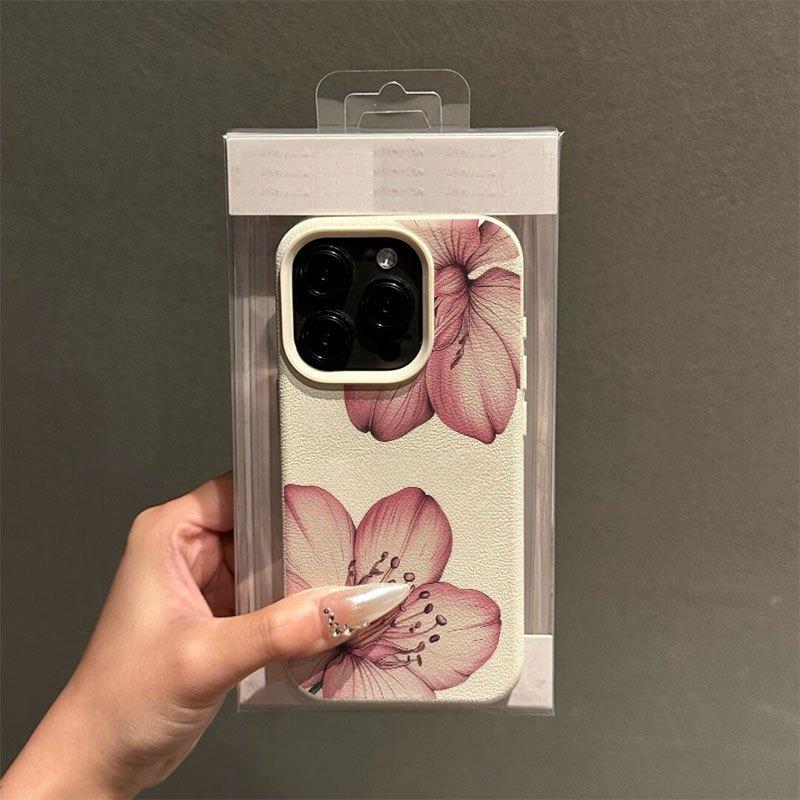 Чехол для телефона с рисунком розовых цветов, текстурой личи, для iPhone 17 16 15 Pro Max 14 13 12 11 Pro 15 Plus 17 Air, силиконовый чехол