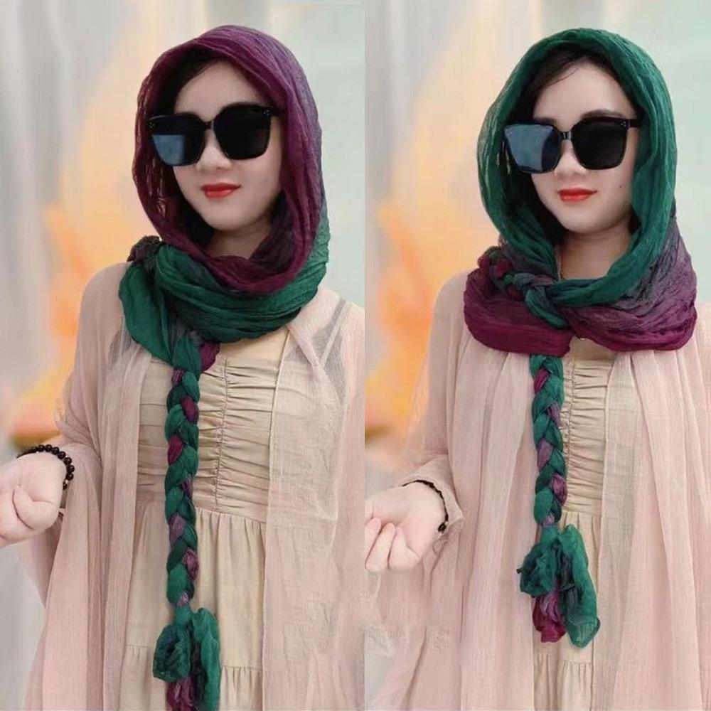 Handwoven Sunscreen Scarf Long Headscarf Shawl Fashion Accessory Beach Shawl Spring Summer