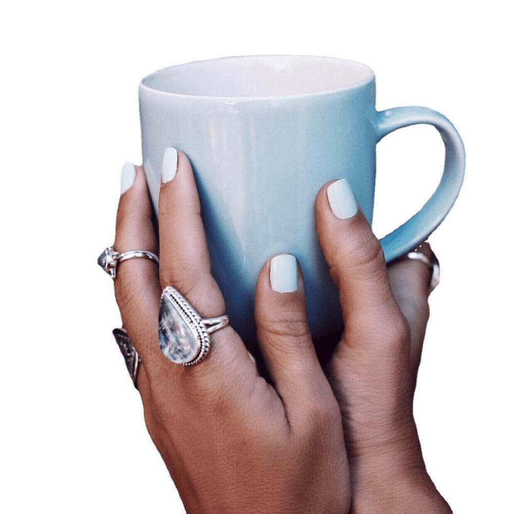 Large Pear Moonstone Punk Rings for Women Exaggerated Gothic Style Statement Jewelry