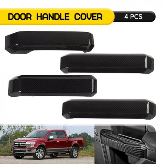 4X Ide Carbon Door Fiber Handles Trim Covers F&R Set Ford F150 2015-
