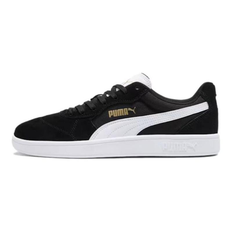 Puma Astro Play Мужские кожаные простые удобные низкие кеды для скейтбординга Бело-черные 401439-01