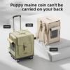 Large Capacity Pet Suitcase with Adjustable Portable Travel Cat Bag Breathable Cat Stroller Waterproof PU Cats Box for Outdoor