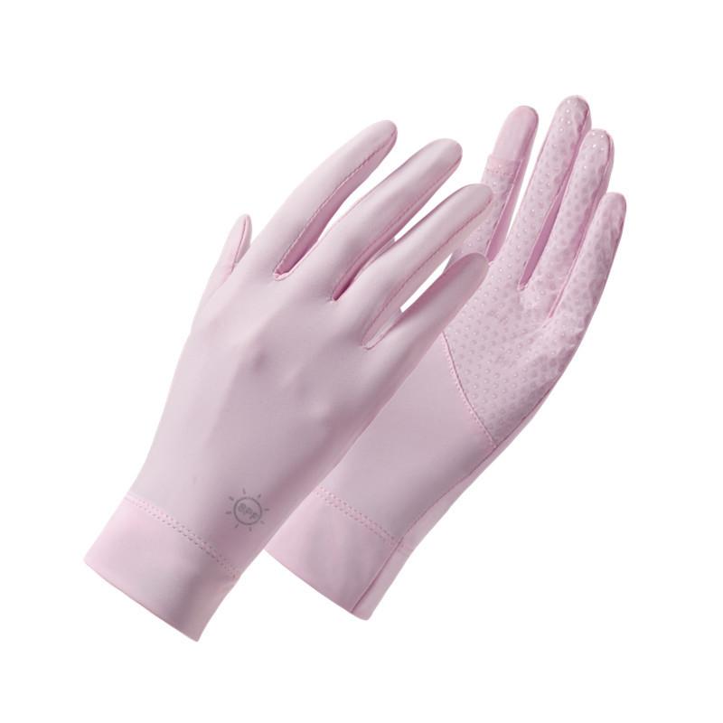 Перчатки из ледяного шелка для защиты от солнца для женщин Летние уличные Защита от УФ-лучей Дышащие Сенсорные Нескользящие Перчатки для занятий спортом на трамплине и велоспортом