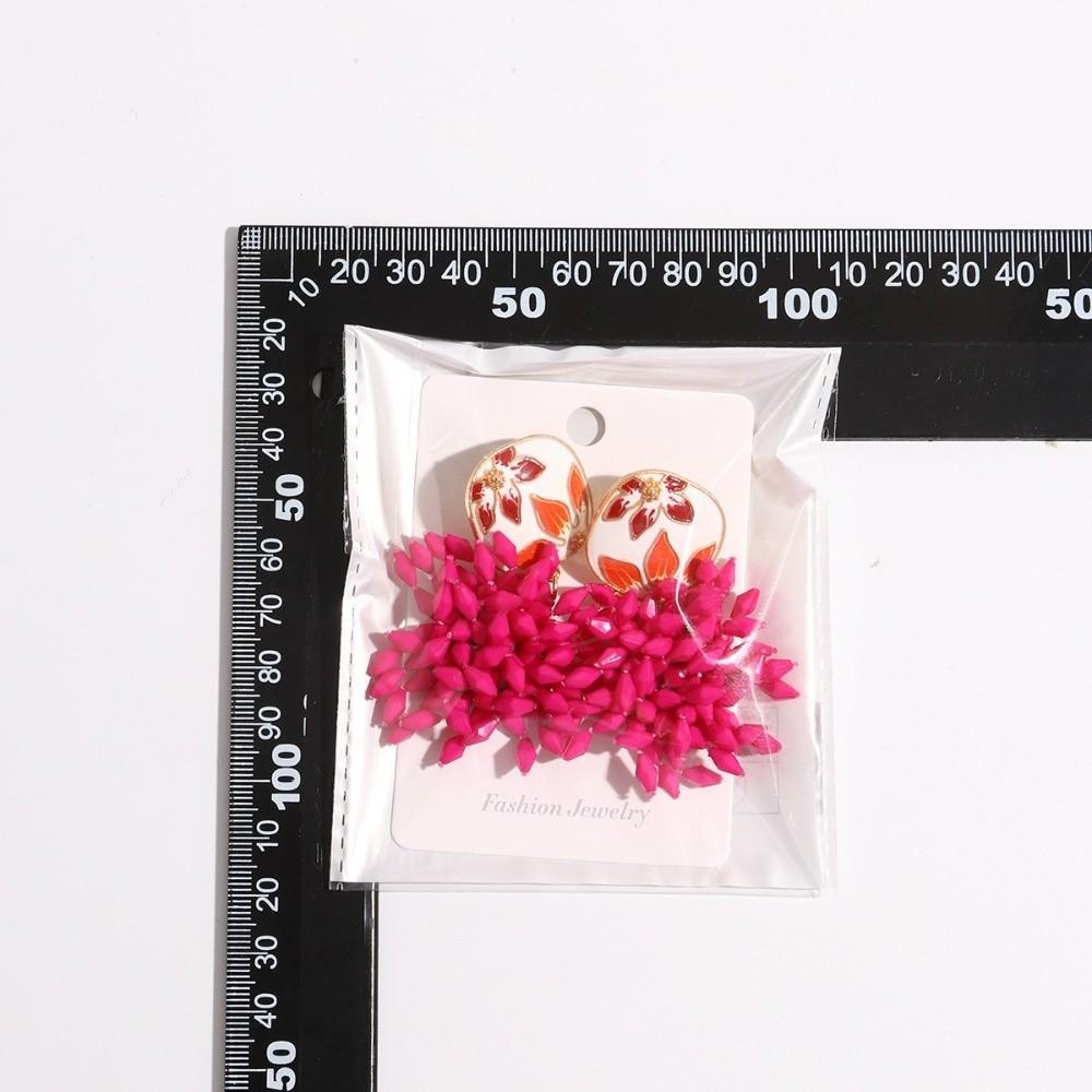 Floral Drop Earrings Enamel Dangle Earrings Vintage Statement Earrings For Women