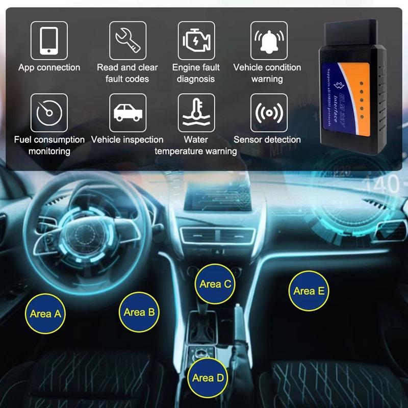 V1.5 V2.1 OBD ELM327 Bluetooth OBDII CAN BUS Проверка двигателя Автомобильный Диагностический Сканер Инструмент Интерфейсный Адаптер Для Android ПК IOS