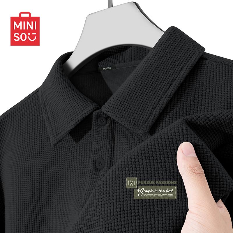 MINISO Мужская вафельная рубашка-поло, лето 2026