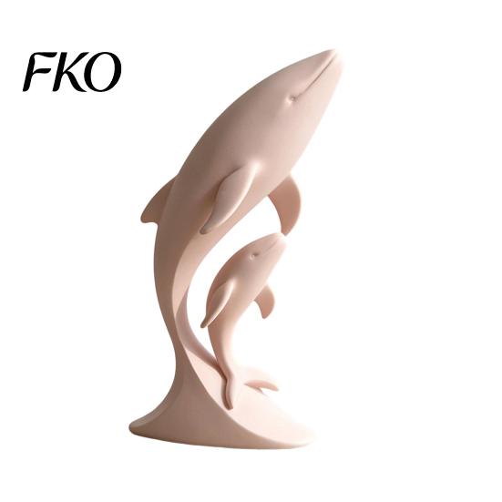 Whale Art for Nursery Decor 3D Printed Ornaments, Mother And Child Figurines, Matte Solid Color Figurine Modern Minimalist Double Sculpture