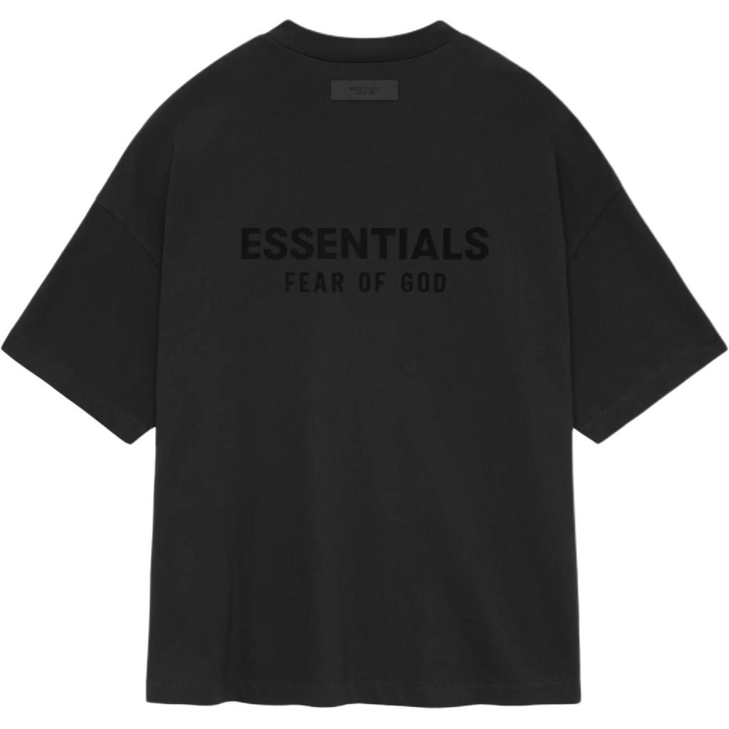 Fear of God Черные мужские топы Essentials с V-образным вырезом 125SU244210F