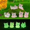 6Pcs/set Cartoon Luminous Fox Animal Miniatures Mini Figures DIY Fairy Garden Decoration Moss Terrarium Micro Landscape