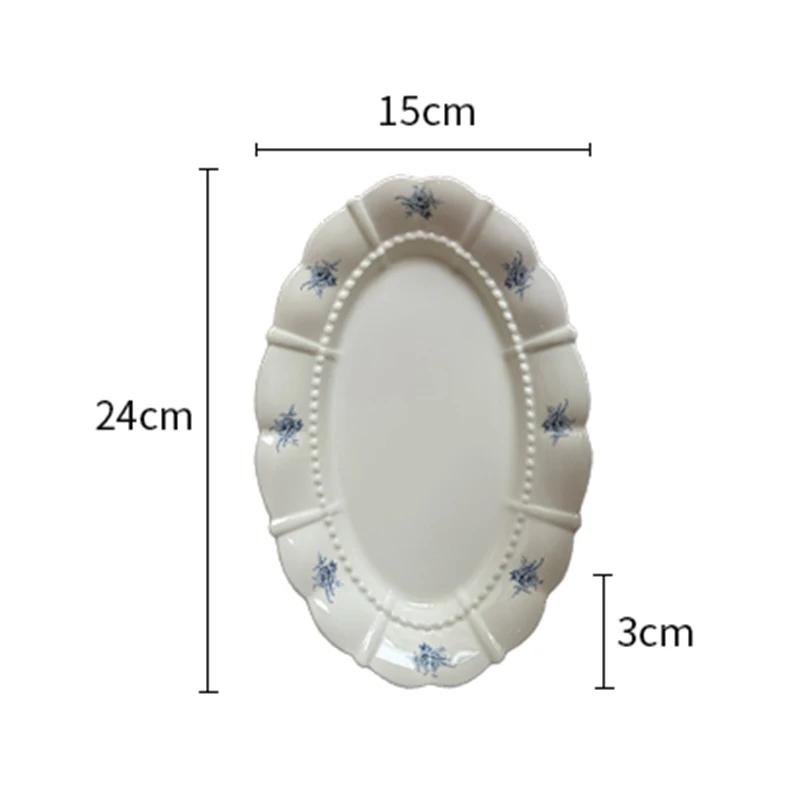 Креативные круглые тарелки с цветами для столовых приборов, элитные рестораны, послеобеденный чай, десерт, фрукты, домашняя вкусная посуда, керамическая тарелка