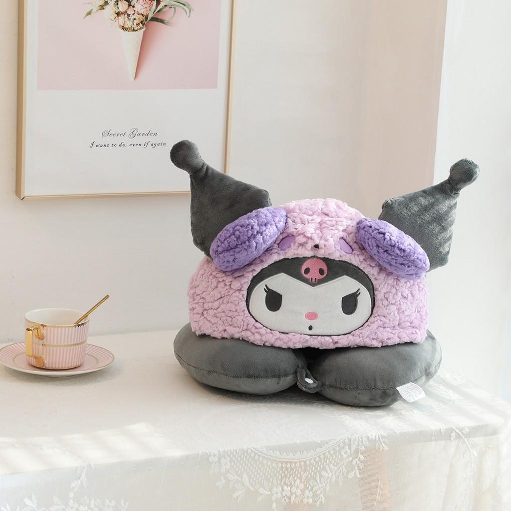 Подушка для шеи в форме буквы U Hello Kitty с милой шапочкой для путешествий и отдыха в офисе