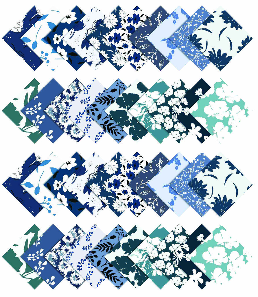 Soimoi 40Pcs Floral Artistic Print Cotton Precut Fabrics For Quilting Craft Strips 2.5x42inches Jelly Roll -