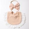 Baby Bib Set Bowknot Headband and Bib Combination Four Seasons Pure Cotton/Nylon for Baby Boys & Girls