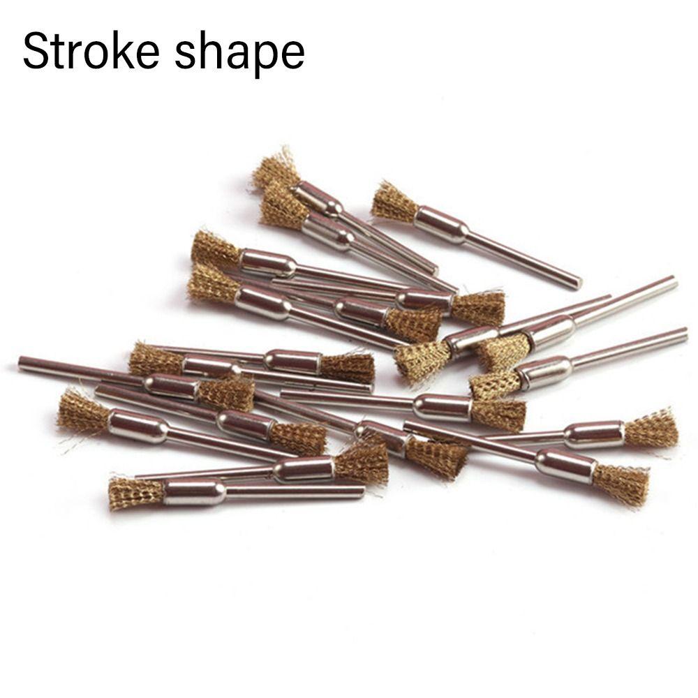 15Pcs/set Mini Grinding Accessories Wire Wheel Brushes T-shaped Brush Grinder Rotary Polishing Tools