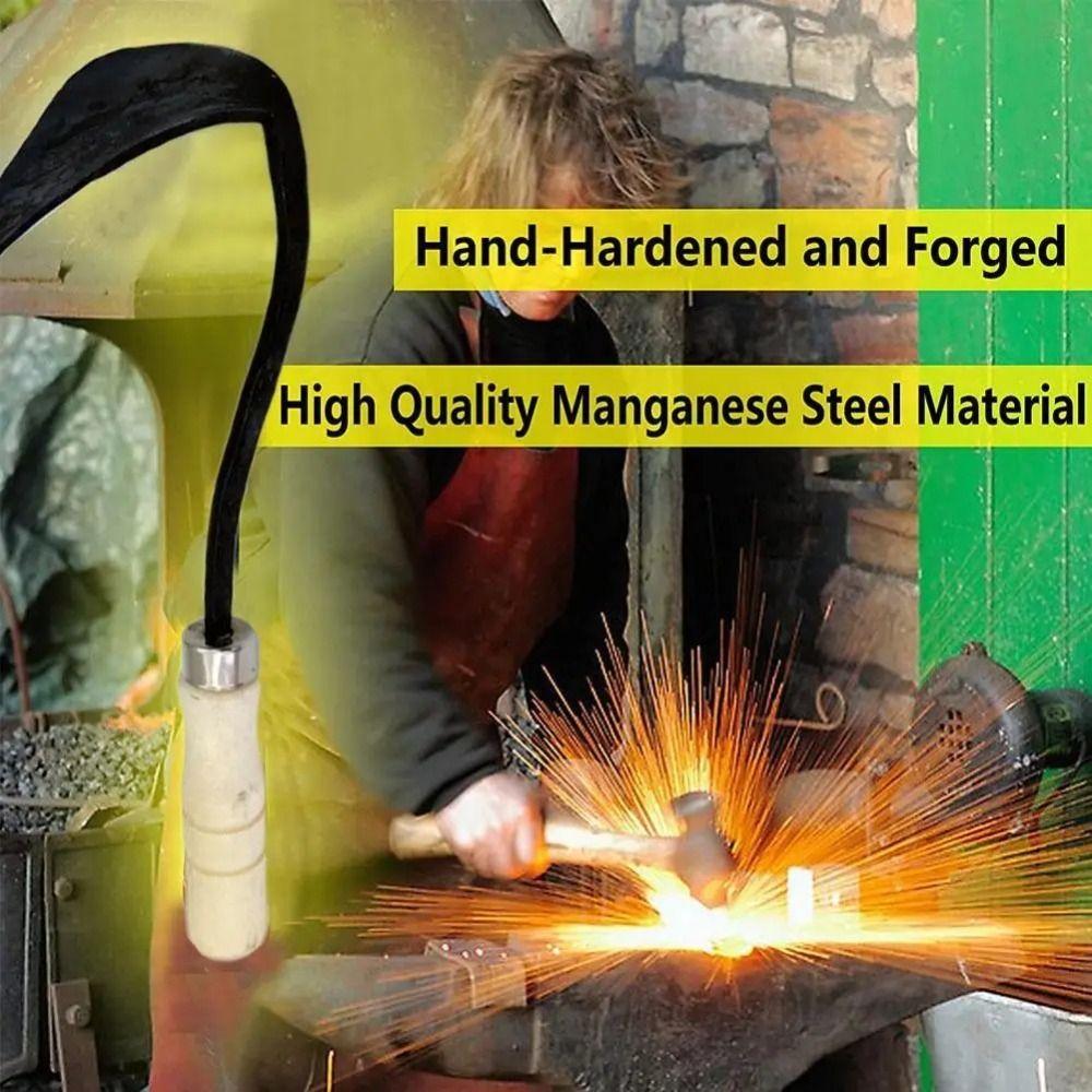 Steel Gardening Hoe Wooden Handle Short Handle Hoe Digger Tool Triangular Tip Hoe Ridging