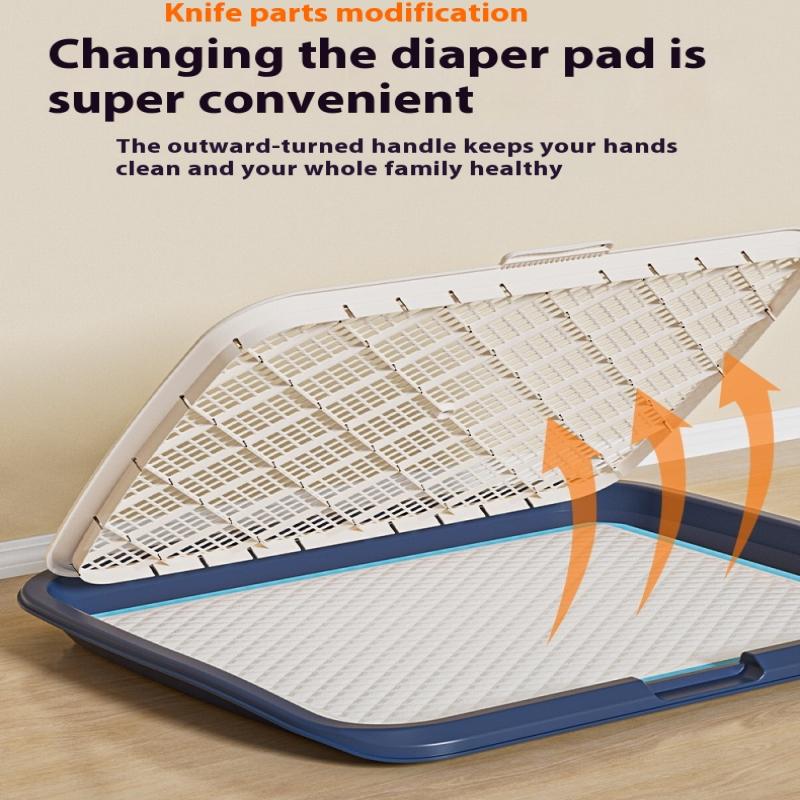 Dog Potty Training Toilet, Plastic Dog Pee Pad Holder With Removable Net, Reusable Dog Potty Trainer Dog Toilet Tray For Pets Up
