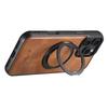SUTENI G3 For iPhone 16 Pro Case Compatible with MagSafe Waxy Texture 360° Rotating Kickstand Leather Phone Back Cover