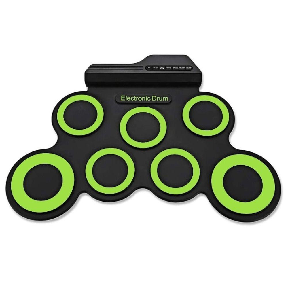 1 коробка с педалью сустейна, электронная ударная установка, 7 складных музыкальных барабанов для начинающих детей