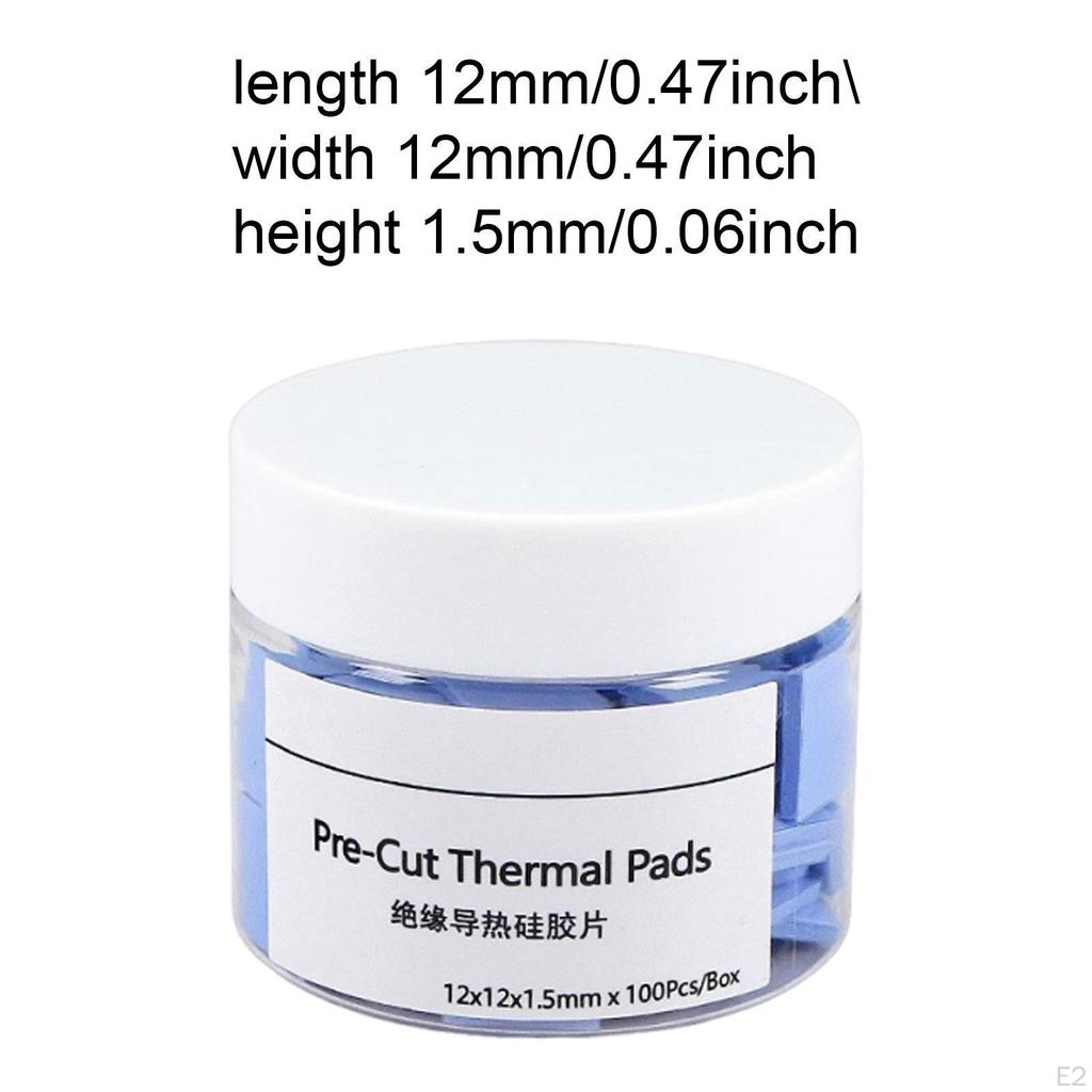 100 Pieces Thermal Pad Blue High Conductivity Efficient Heat Dissipation Performance