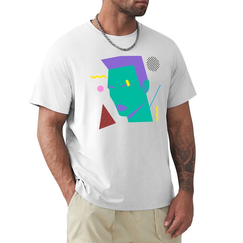 Grace Jns 80s Style Purple Geometric Tshirt Minimalist Graphic Tee Shirt