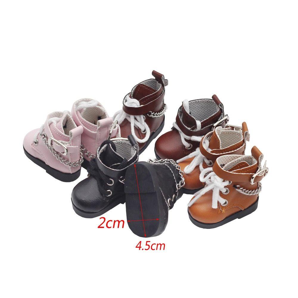 1/6 Playing House Changing Dressing Game Mini Chain Boots PU Leather Doll Shoes Toys Accessories