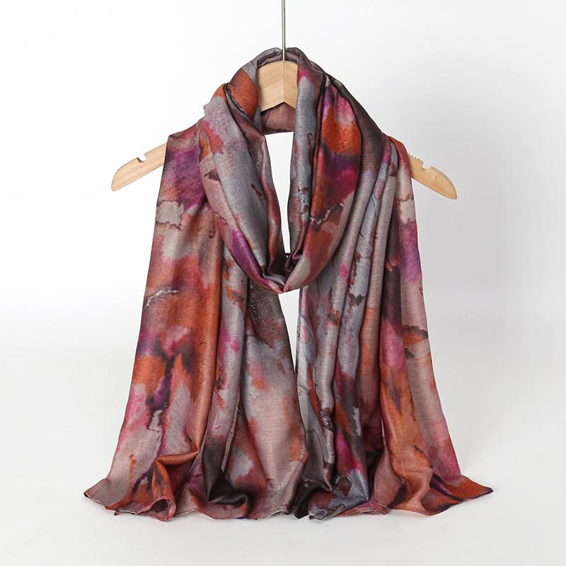 Fashion Women  Viscose Scarf Retro Aztec Floral Voile Hijab Shawlsand Wraps Female Foulards Echarpe Designer