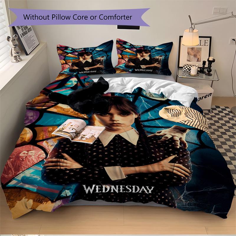 Wednesday Addams Mystery Print 3Pcs Bedding Setduvet Cover With 2 Bedropillowcase Home Birthday Gift
