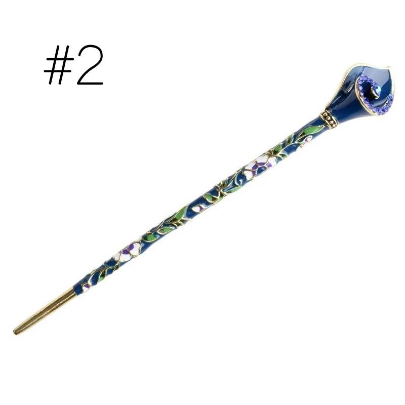 Women Metal Rhinestone Handmade Hair Stick Hair Chopsticks Hairpin Pin