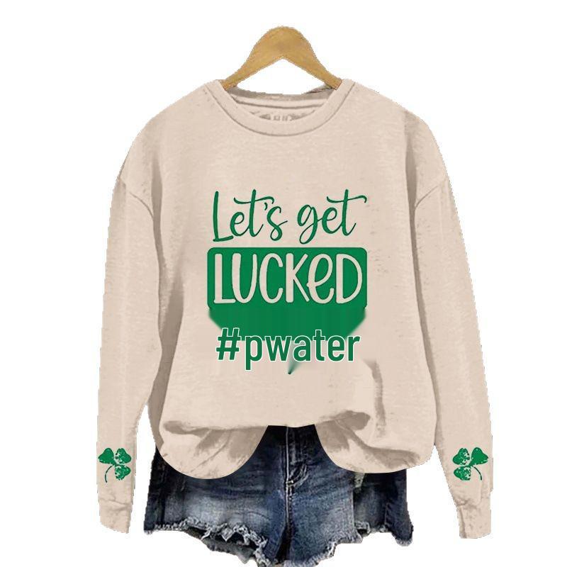 Unisex Simple Round Neck Letter Print Sweatshirt