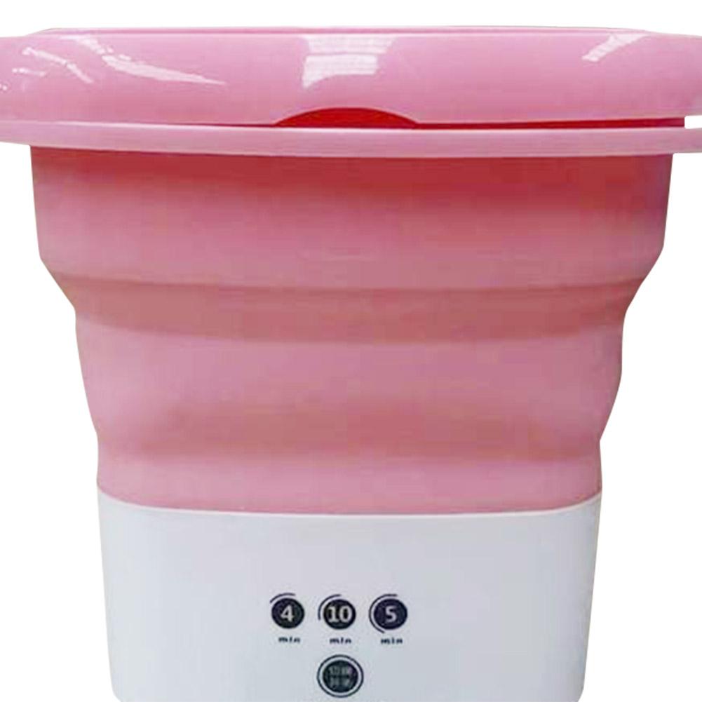 Мини-складная стиральная машина для очистки ведра носков и нижнего белья (Розовый США)