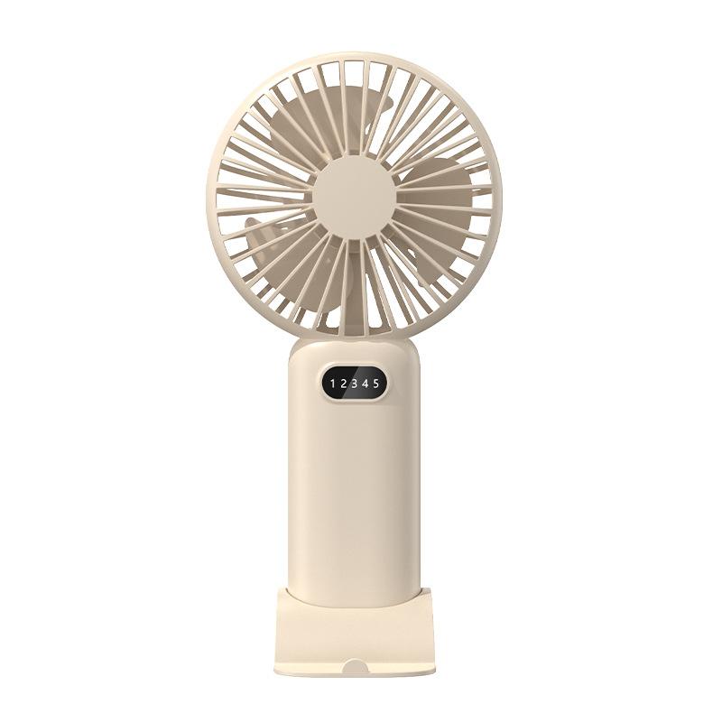 Upgrade New Rechargeable USB Handheld Fan - Mini with Strong Airflow & Phone Holder for Home, Office & Dorm Use