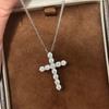Подвески-ожерелья на цепочке с крестом из циркона для женщин Винтажные свадебные аксессуары Ювелирные изделия