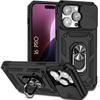 Protective Case - BOOLING - for iPhone 16 Pro - Shockproof - Back Ring Stand - Black