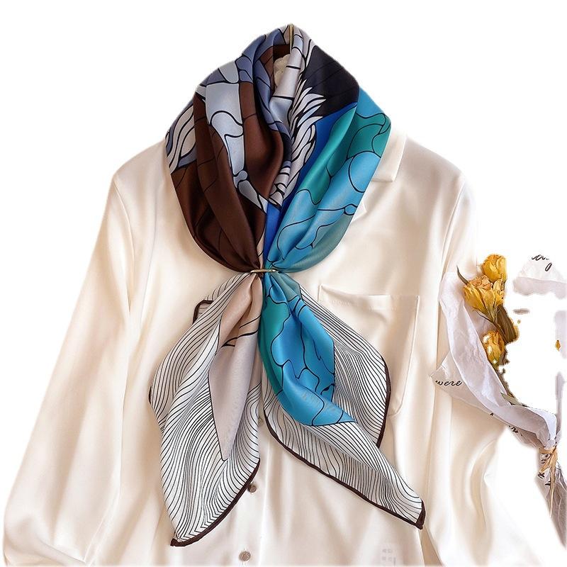 Early Autumn Retro New Twill Large Square Scarf for Women Fashion Printed Decorative Scarf Air Conditioning Shawl Scarf Scarf Scarf